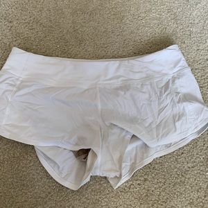 White Lululemon shorts